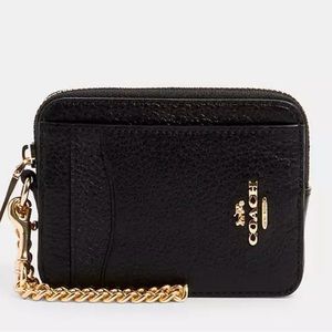 Black Coach Zip Card Case / Wallet